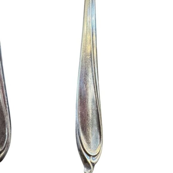 Vintage Silver Plated Salad Serving Spoon & Fork Set With Elegant Design - Picture 5 of 11
